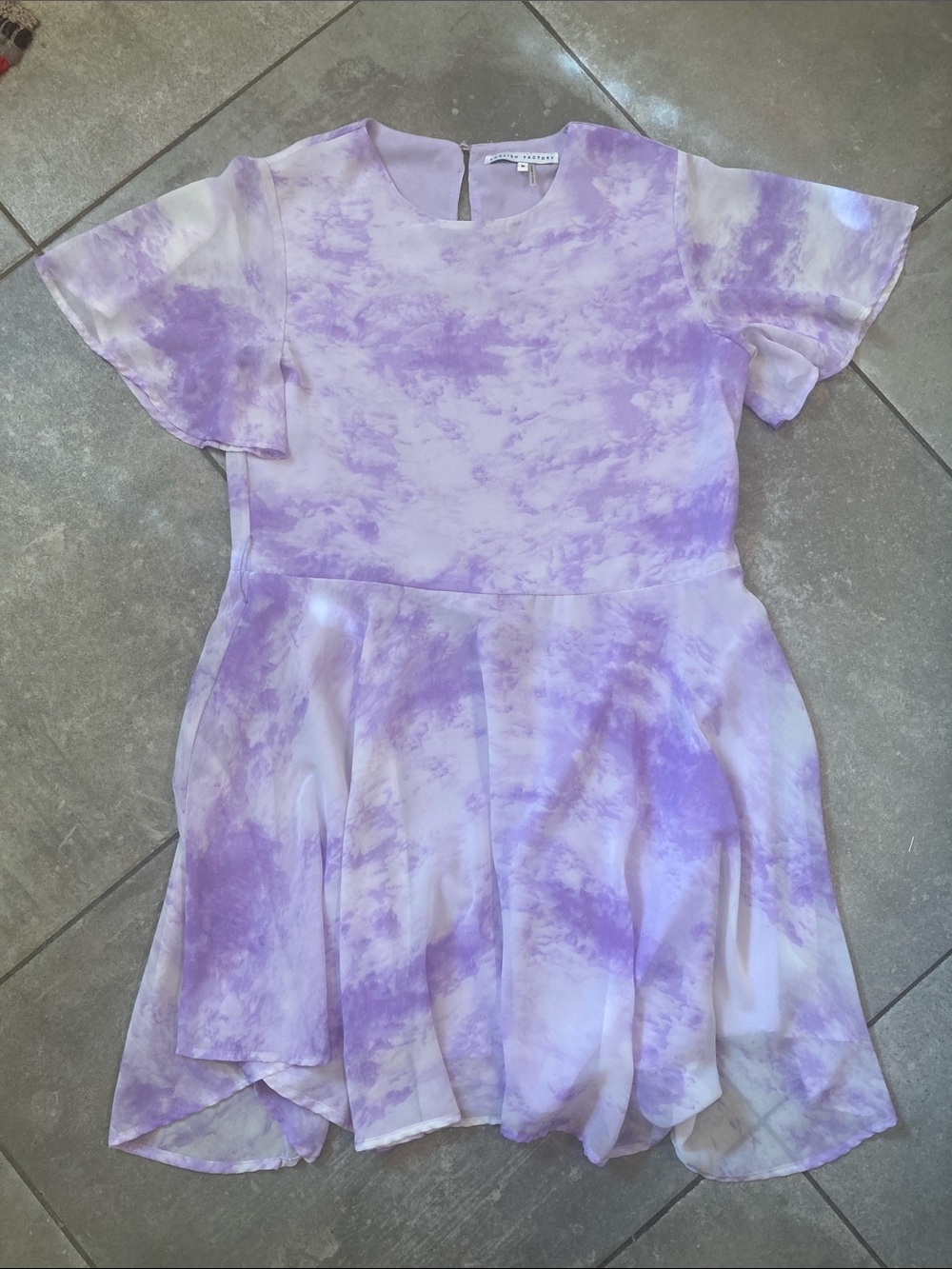 Lavender and White Tie-Dye Dress